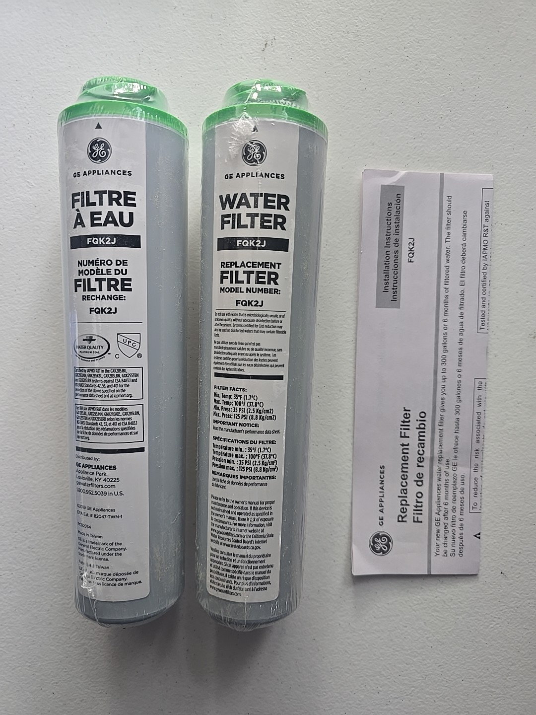 GE Under Sink Water Filter Replacement Dual Flow 6 Months (FQK2J) 2 Filters gallery