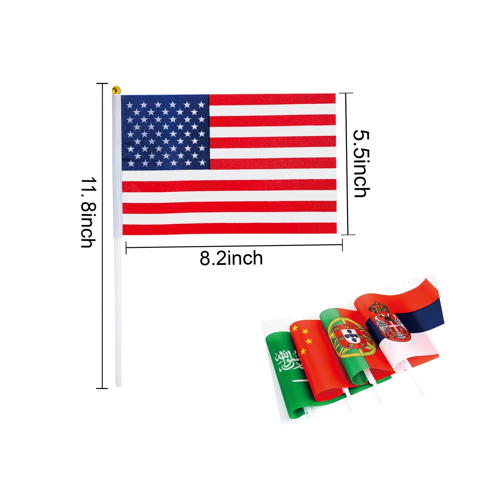 226 Different Countries International Stick Flag of the World Small Mini Hand... gallery