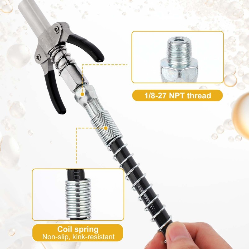 Grease Gun Accessory Kit, Include 45cm/18in Spring Flex Hose, Normal Coupler ... gallery