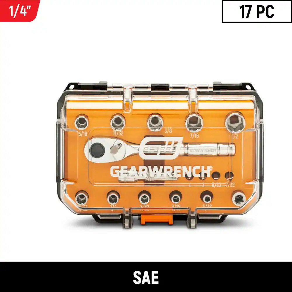 1/4 In. Drive 72-Tooth 6-Point SAE Mechanics Tool Set (17-Piece) gallery