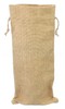 Burlap Wine Bags with Drawstring - 14" - Natural Jute Burlap - 5 10 25 100 Pack gallery