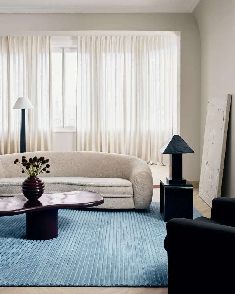 Nordic Knots Park Sky Blue Rug Wool Textured Hand-Tufted Pastel Modern Carpet gallery