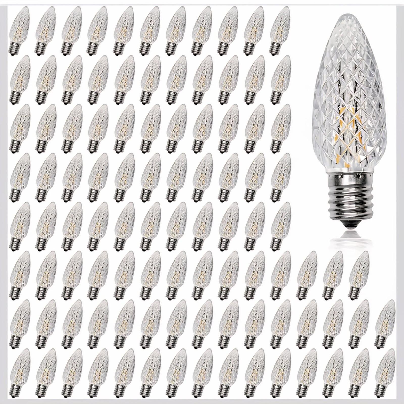 loongpopo 100pack C9 Christmas LED Light Bulbs, 2200K Clear Shatterproof & Water gallery