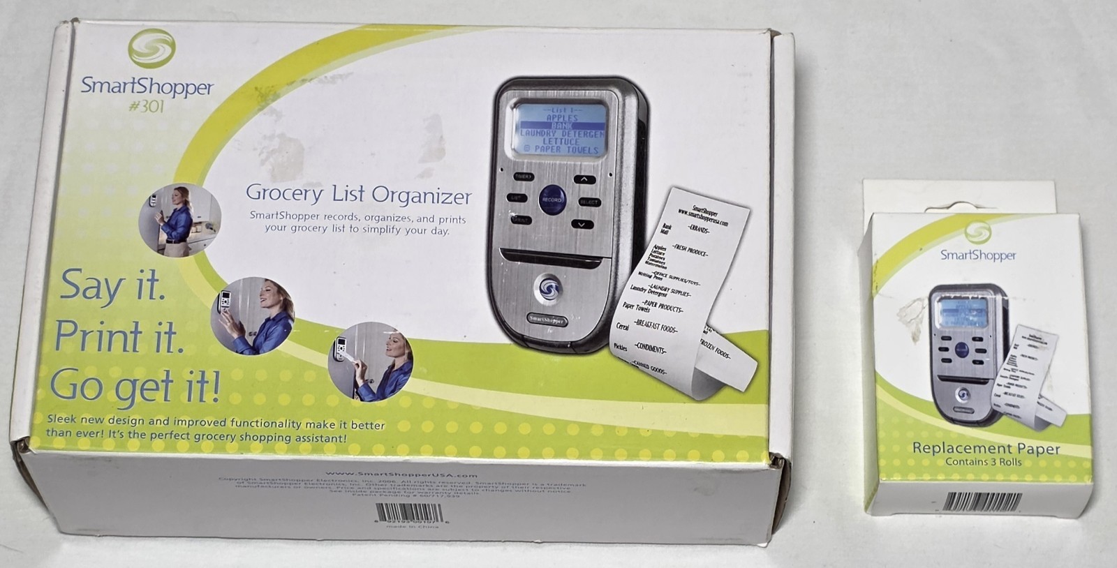 Smart Shopper GROCERY LIST ORGANIZER Voice Printer List Maker SS301 W/ Extras gallery