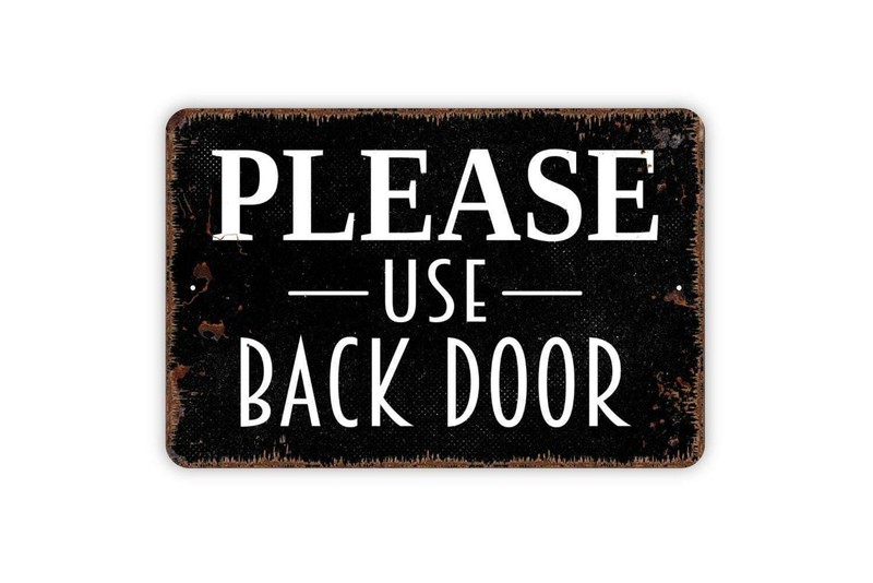 Please Use Back Door Sign | Entryway Door Sign | Rustic Home Decor | Farmhouse gallery