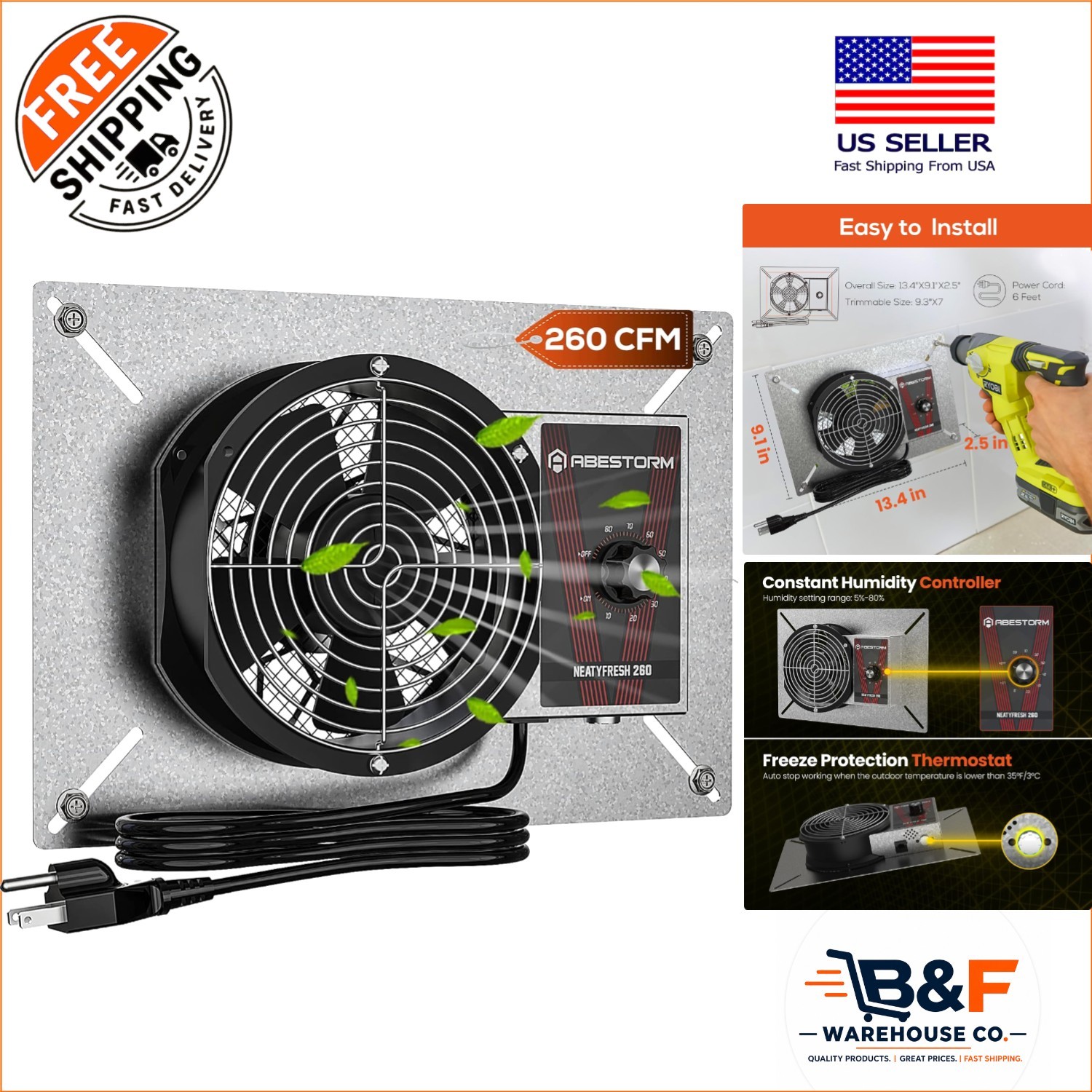High-Performance Ventilation Fan with Isolation Mesh for Crawls & Garages gallery