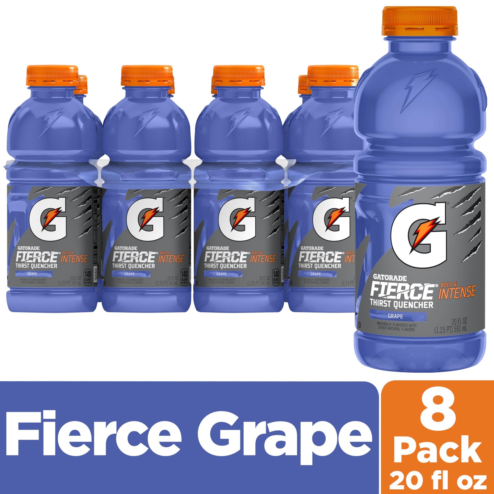 Gatorade Thirst Quencher, Fierce Grape, 20 Fl Oz 20 (Pack of 8), purple gallery