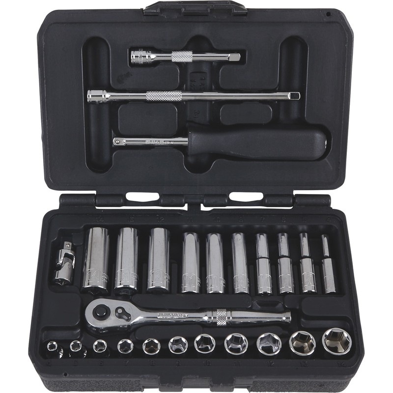 Klutch 1/4in.-Drive Socket Set, 26-Pc., Metric gallery