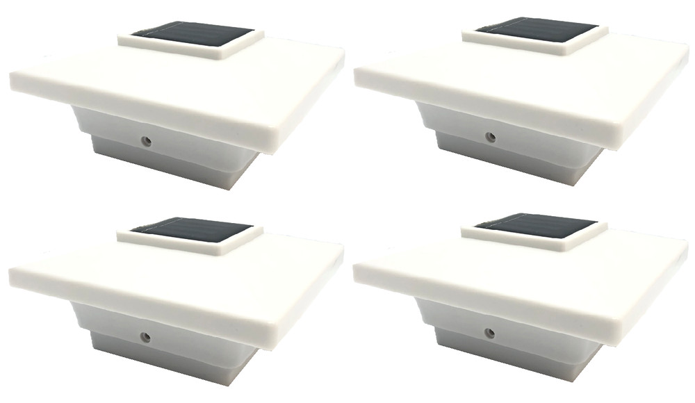 4X4 4-PCS Solar Post Cap Deck Light White Low Profile 4 SMD LEDs Sun PL251