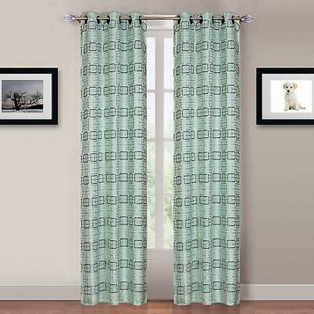 Lavish Home 2-Panel Katrina Grommet Curtains, 40 W x 84 H/blue gallery