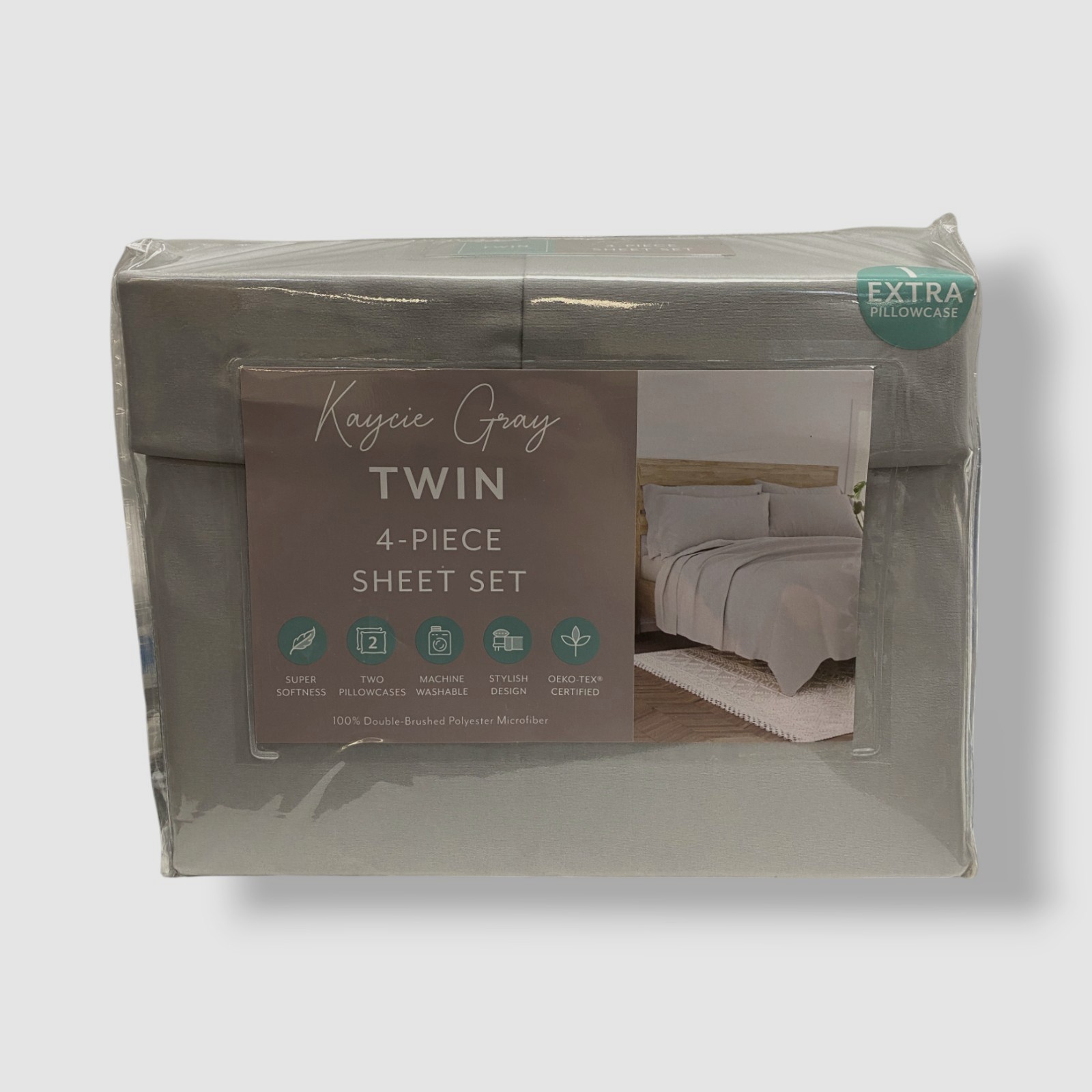 Kaycie Gray Microfiber 4-Pc. Sheet Set - Twin Size gallery