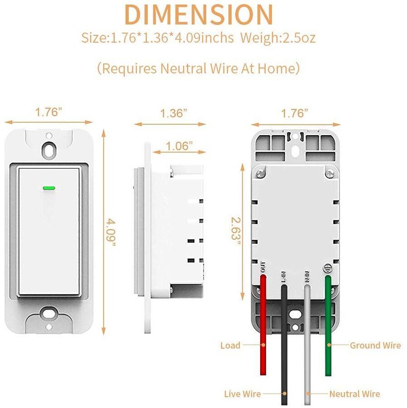 2 Gang Smart Switch , Compatible with Alexa and Google Home, No hub Required gallery