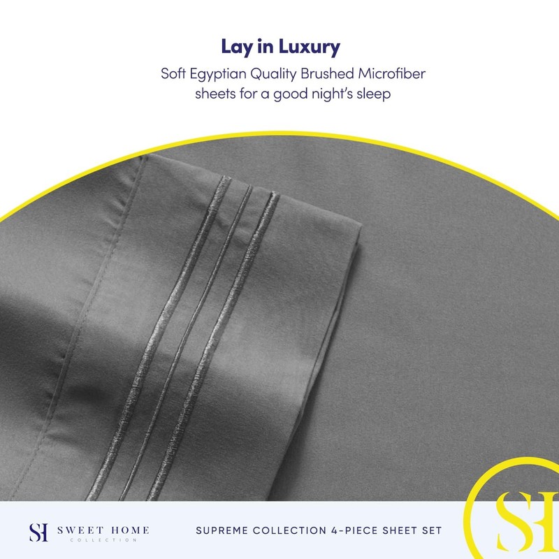 King Size Sheets - Breathable Luxury Bed Sheets with Full Elastic & Secure Co... gallery
