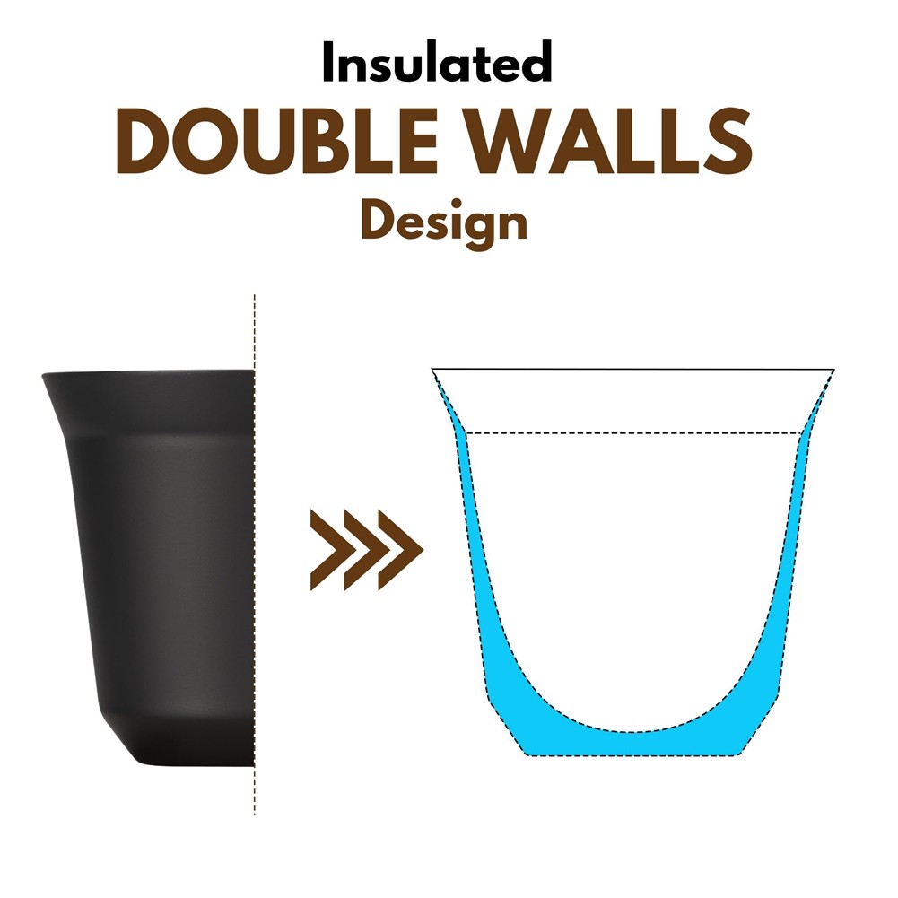 80ml Stainless Steel Espresso Cups Set - 2 Pack Wall 304 Stainless Steel4174 gallery