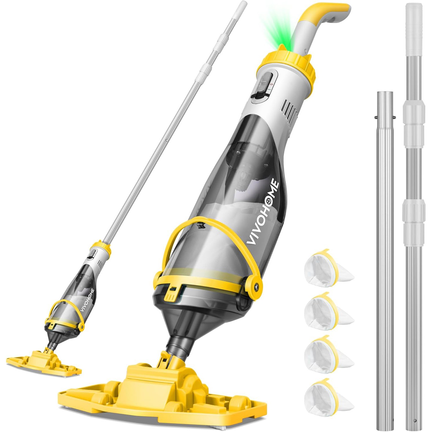 Cordless Rechargeable Pool Vacuum Handheld Cleaner w/ Telescopic Pole 60min IPX8 gallery