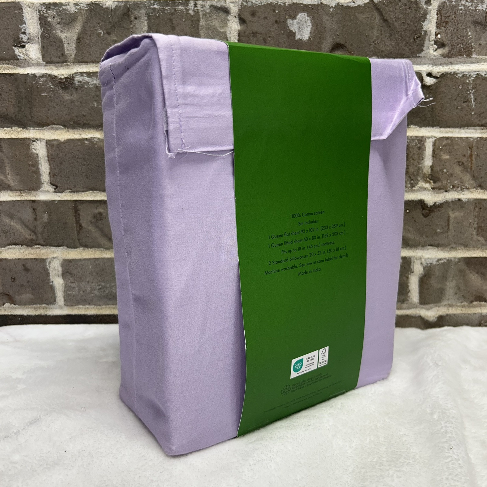 Kate Spade NY Lavender Purple QUEEN Size Sheet Set 100% Cotton Sateen NEW gallery