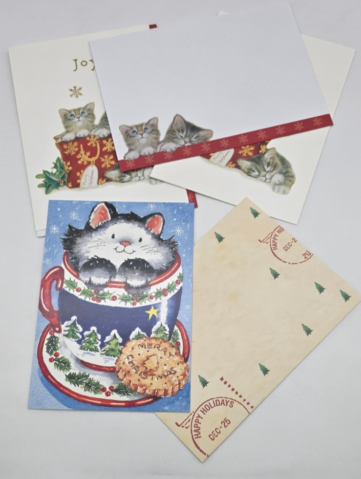 8 Christmas Cards With Cats Kittens GC188 gallery