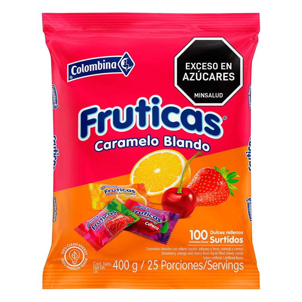 Fruticas Soft Candy Assorted Fruit Flavors Caramelos Blandos Pack 100u 400g gallery