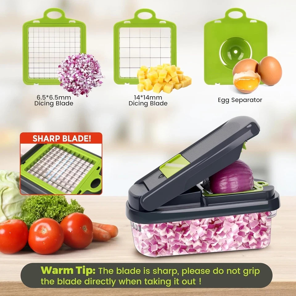 Vegetable Chopper,12-in-1 Multifunctional Food Chopper,Professional Onion Choppe gallery