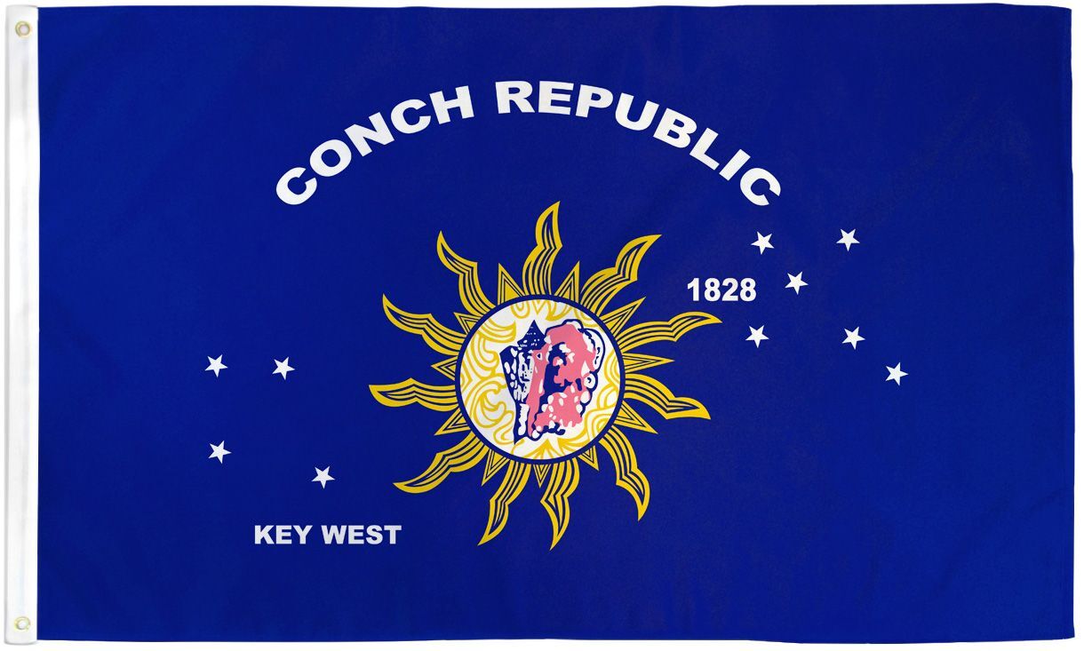 "KEY WEST CONCH REPUBLIC" flag 2x3 ft polyester banner Florida FL gallery