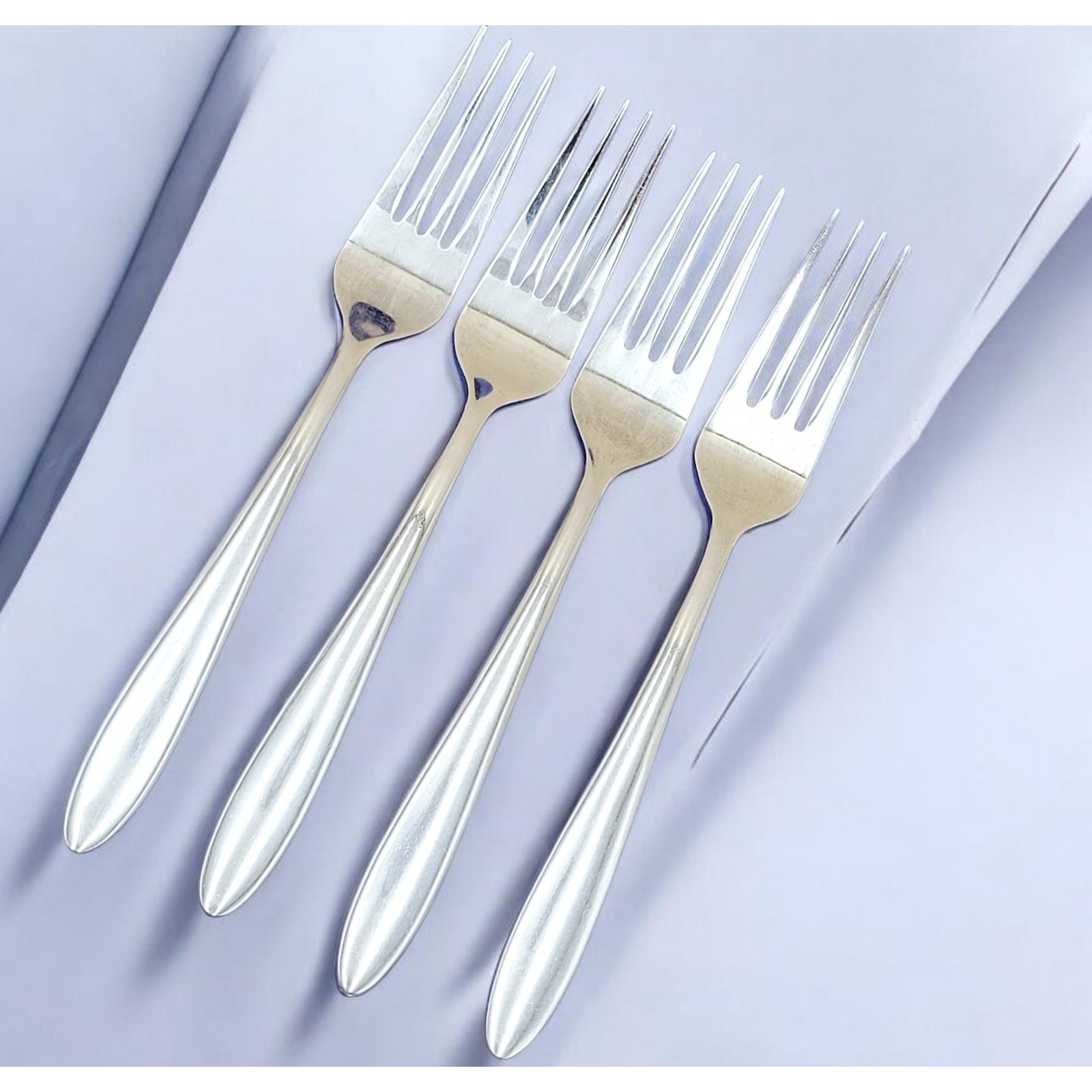 Oneida MOONCREST Stainless Dinner Forks Set of 4 Glossy Flatware gallery