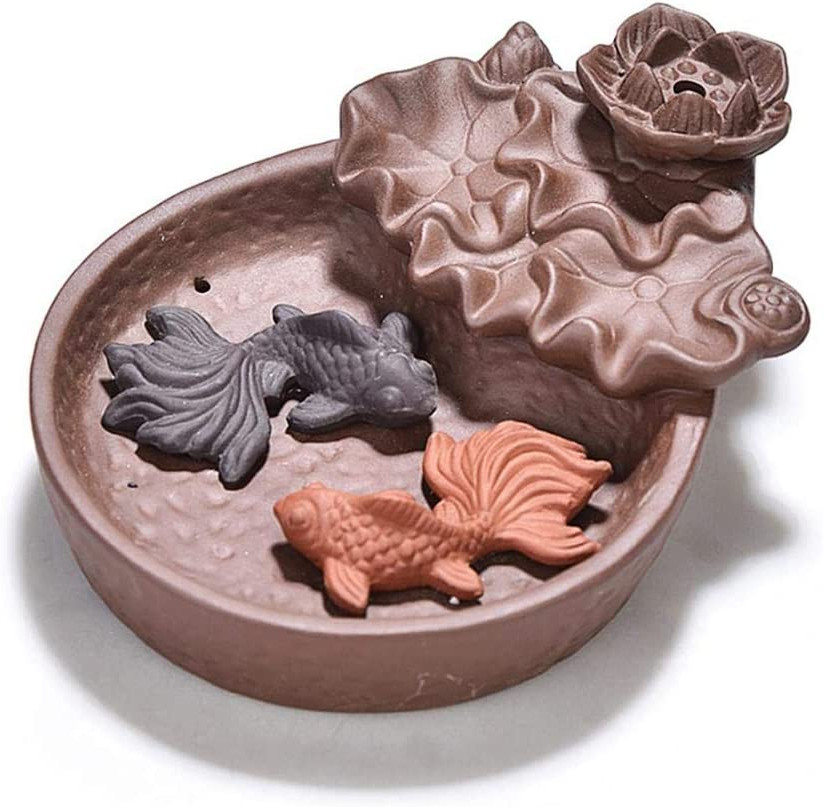 Ceramic Incense Burner Backflow Smoke Waterfall Censer Decor Gift 10X Cones New gallery