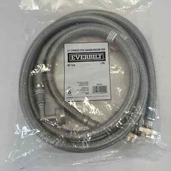 2 pack Everbilt Stainless Washing Machine Hoses 4 Ft 90 Degree End