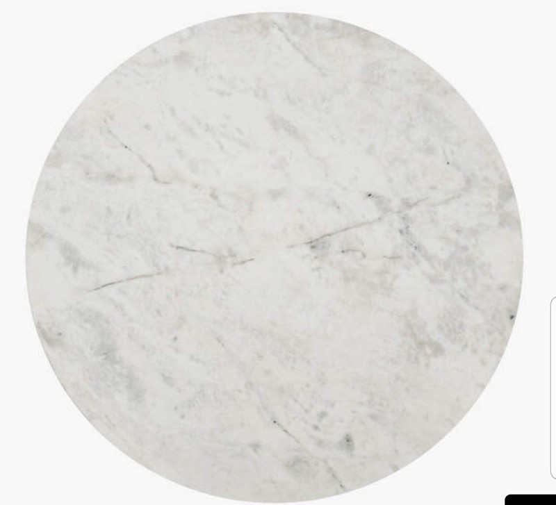 CB2 Hackney Marble Table 44" Round BANSWARA MARBLE Tri‑Metal Pedestal EXCELLENT gallery