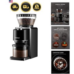 Electric Coffee Grinder – 35 Settings & Anti-Static Design for Home Use