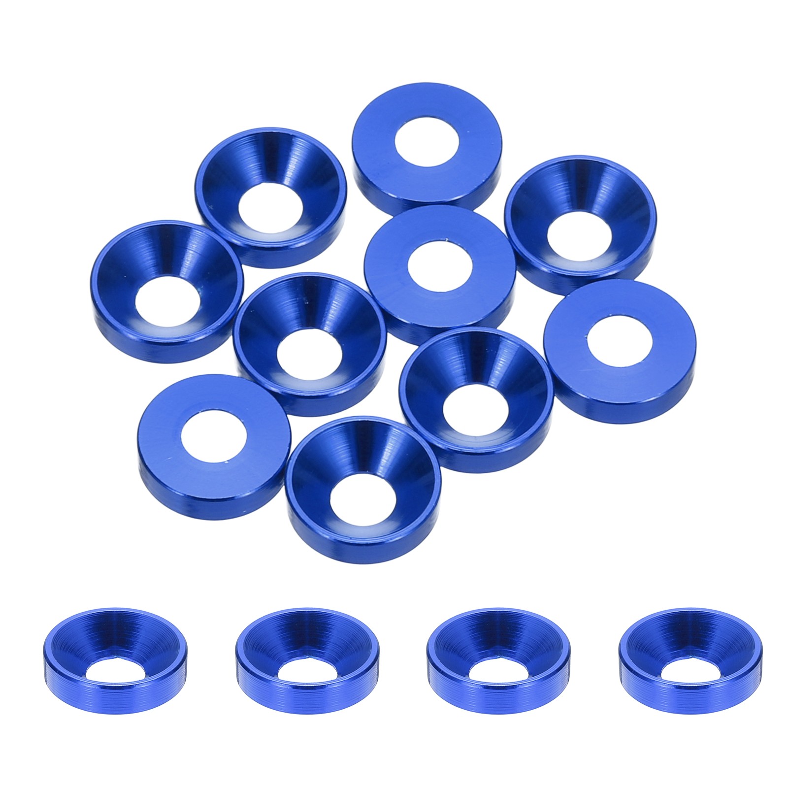 10pcs M4 Counterbore Washers, 10mm/0.39inch Aluminum Alloy for RC, Navy Blue gallery