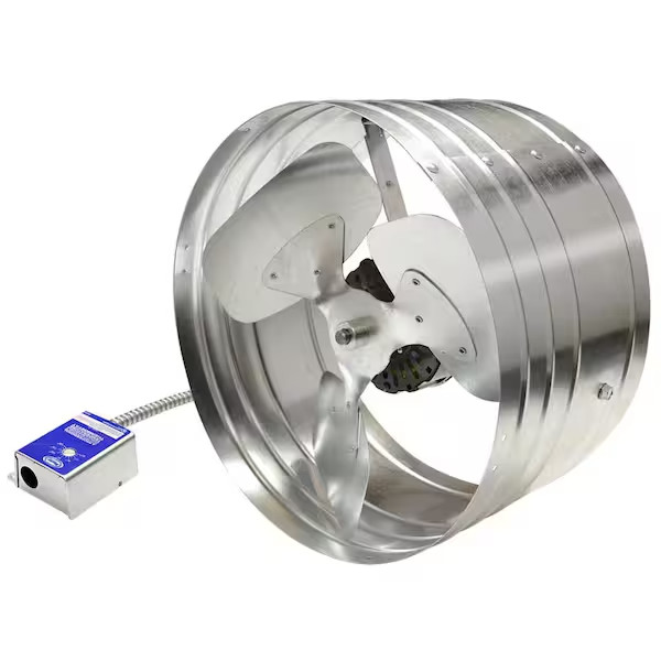 MasterFlow EGV6 1600 CFM Silver Electric Powered Gable Attic Vent gallery