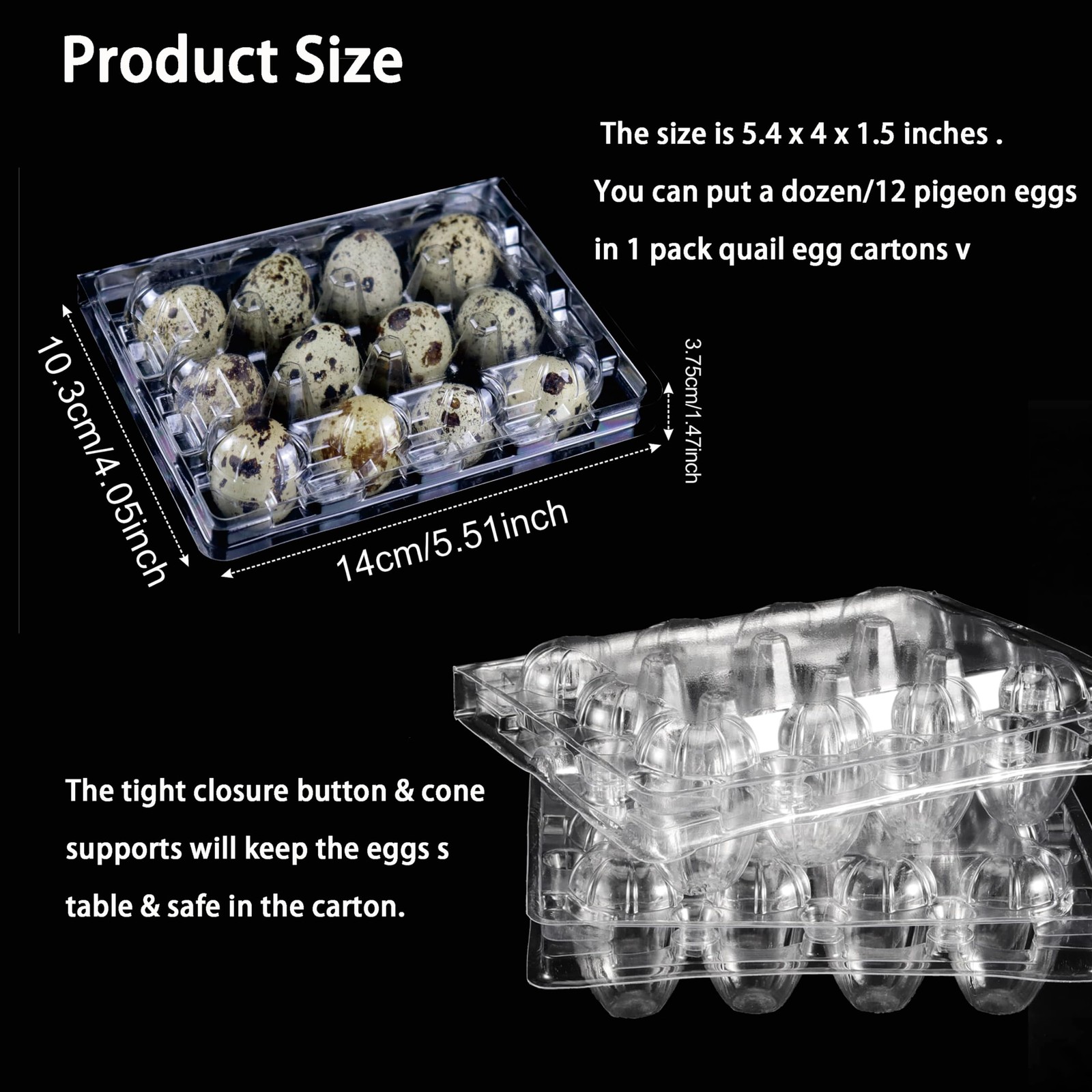 Quail Egg Cartons, 25 Pack, Each 12 Small Egg Trays, Reusable, Recyclable Pla... gallery