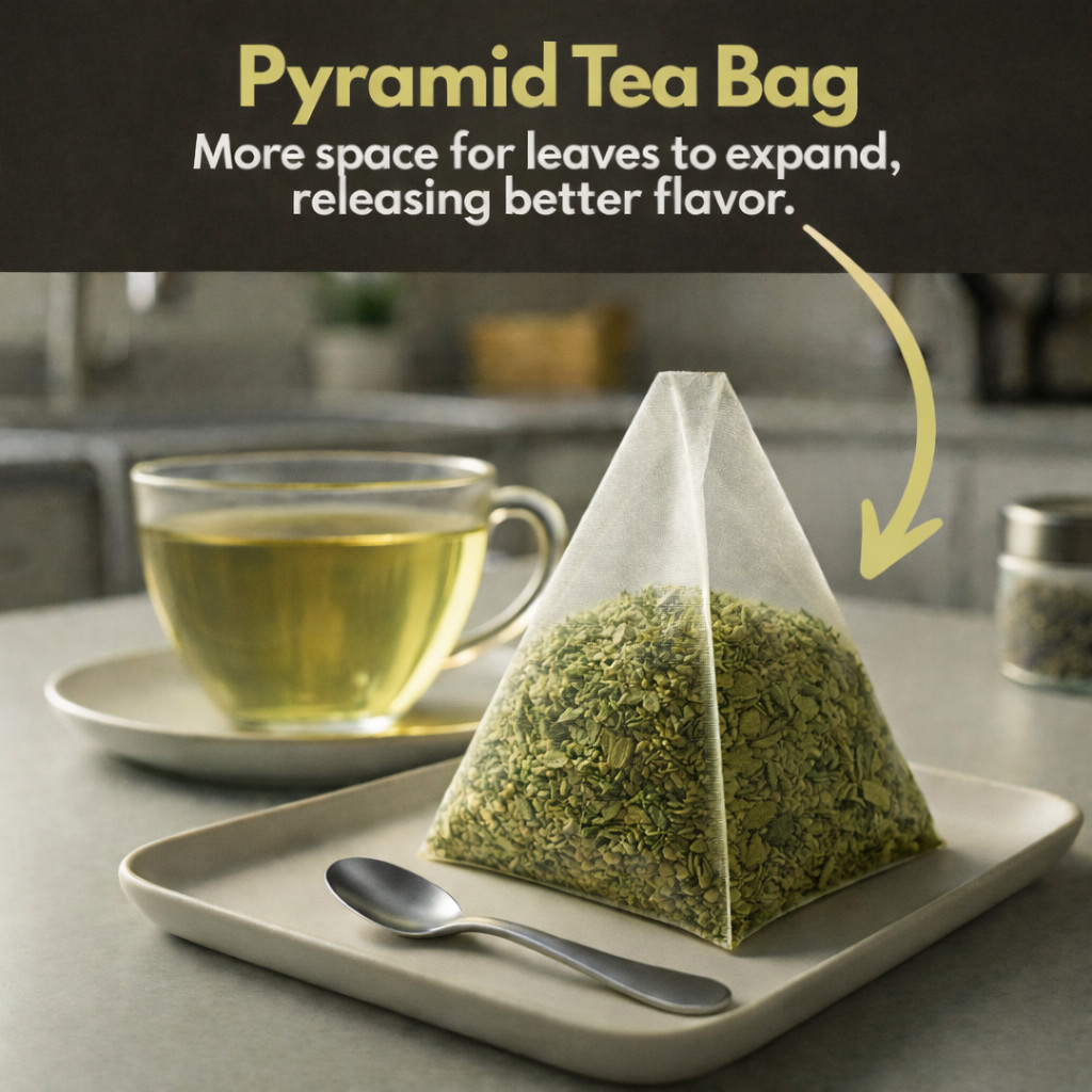 Organic Green Tea Bags - 100 Count (Plant-Based Pyramid Tea Bags) gallery