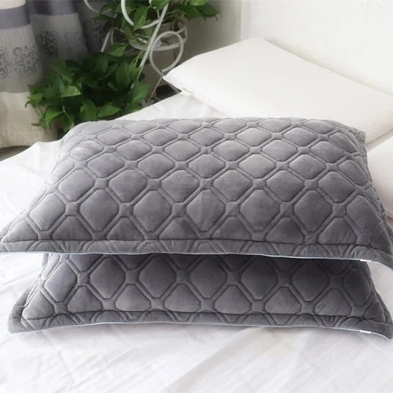 Winter Crystal Velvet Pillowcase Flannel Thicken Warm Coral Velvet Pillow Case S gallery