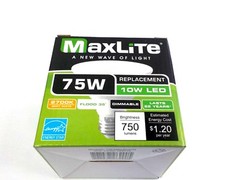 MaxLite 75W Replacement 10W LED Dimmable 2700K Soft White 750 Lumens Lot Of 2