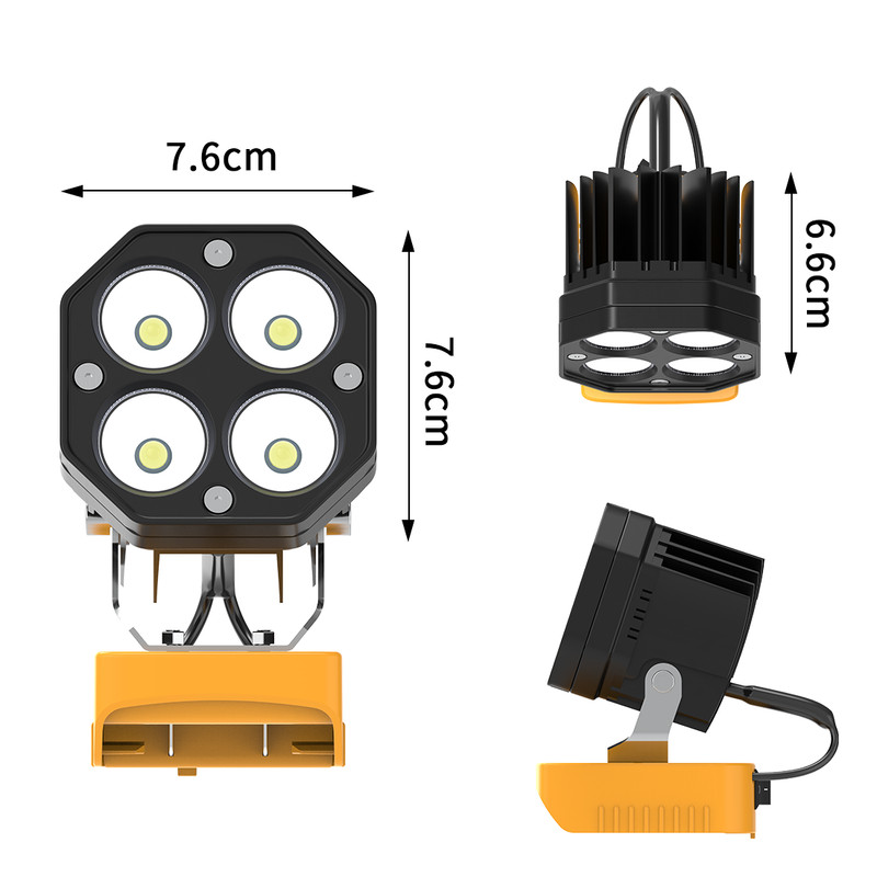 40W 6000LM Flashlight Cordless Work Light Compatible with Dewalt 20V Battery gallery