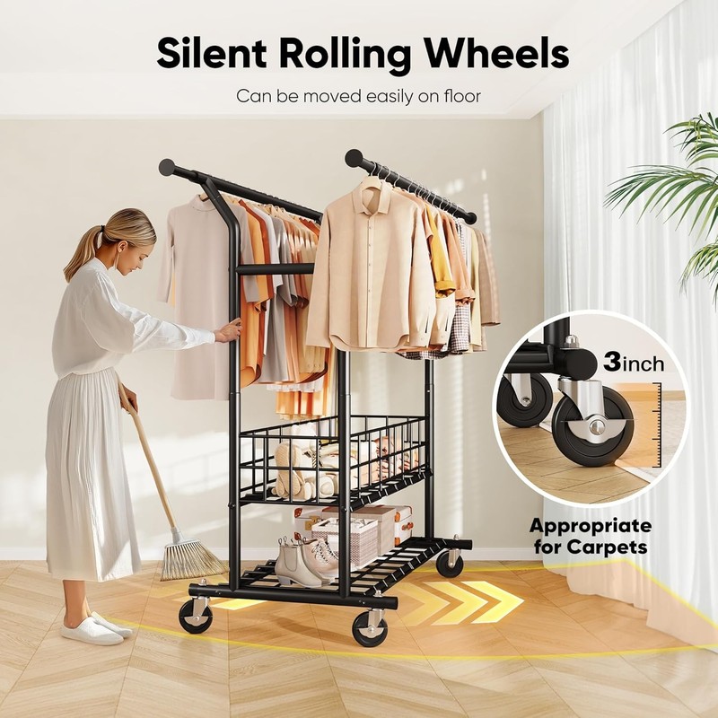 HOKEEPER Heavy Duty Clothes Rack Load 635 LBS, Clothing Rack for Hanging Clothes gallery