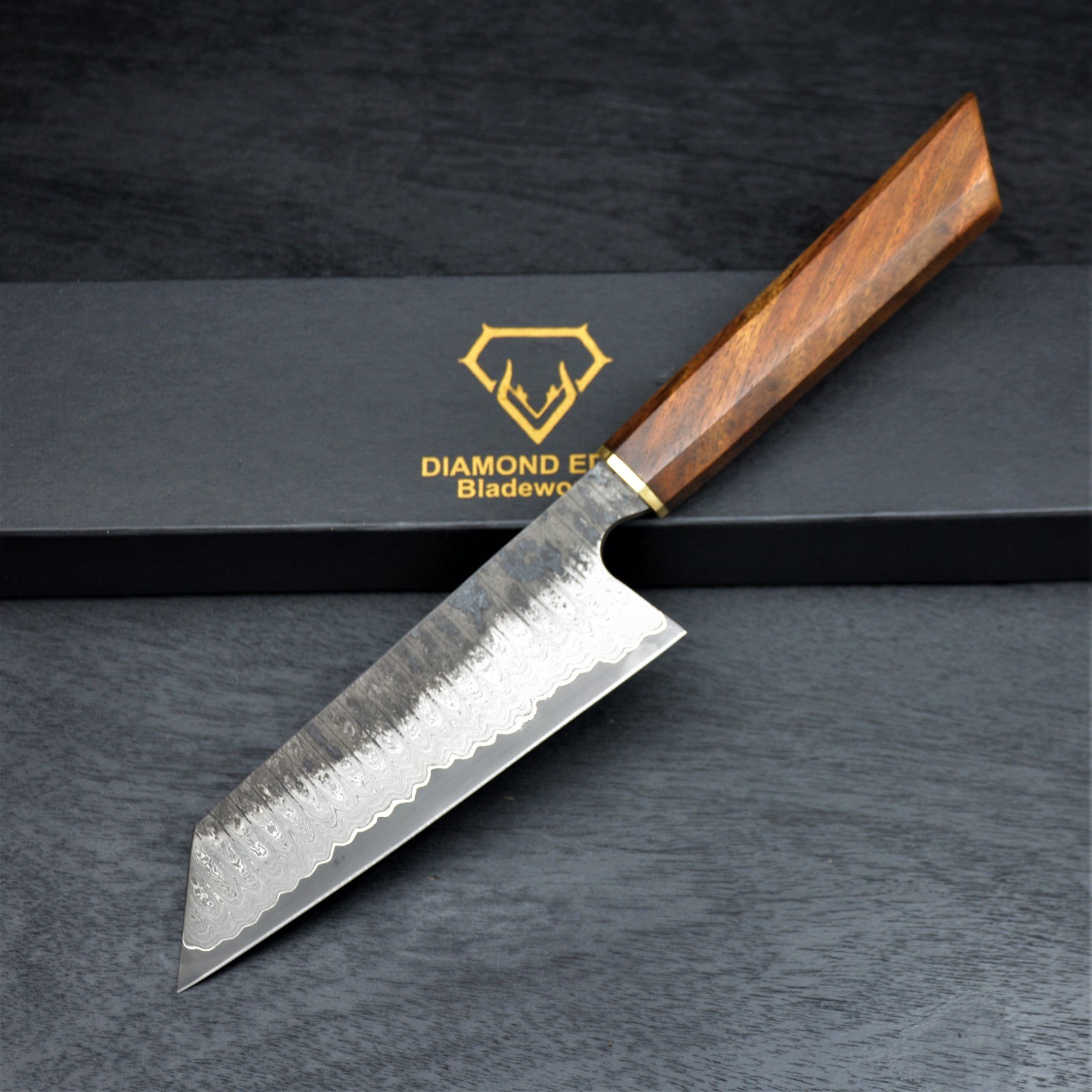 Handmade Japanese Damascus Chef Knife San Mai, 52100 steel ,Rosewood Handle gallery