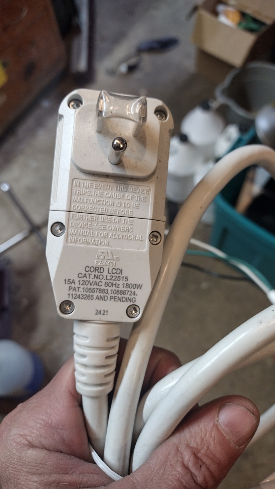 Air Conditioner cord, 15 Amp, 120 Volt, Open Box, Unused gallery