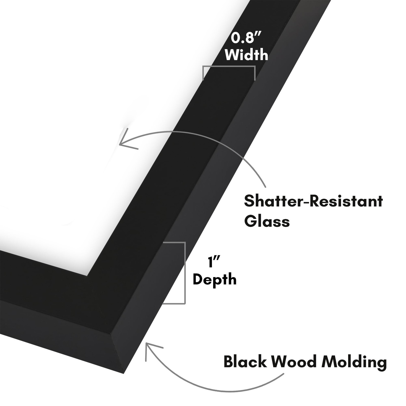 15x26 Newspaper Floating Frame w/ Shatter-Resistant Glass for Wall Display,Black gallery