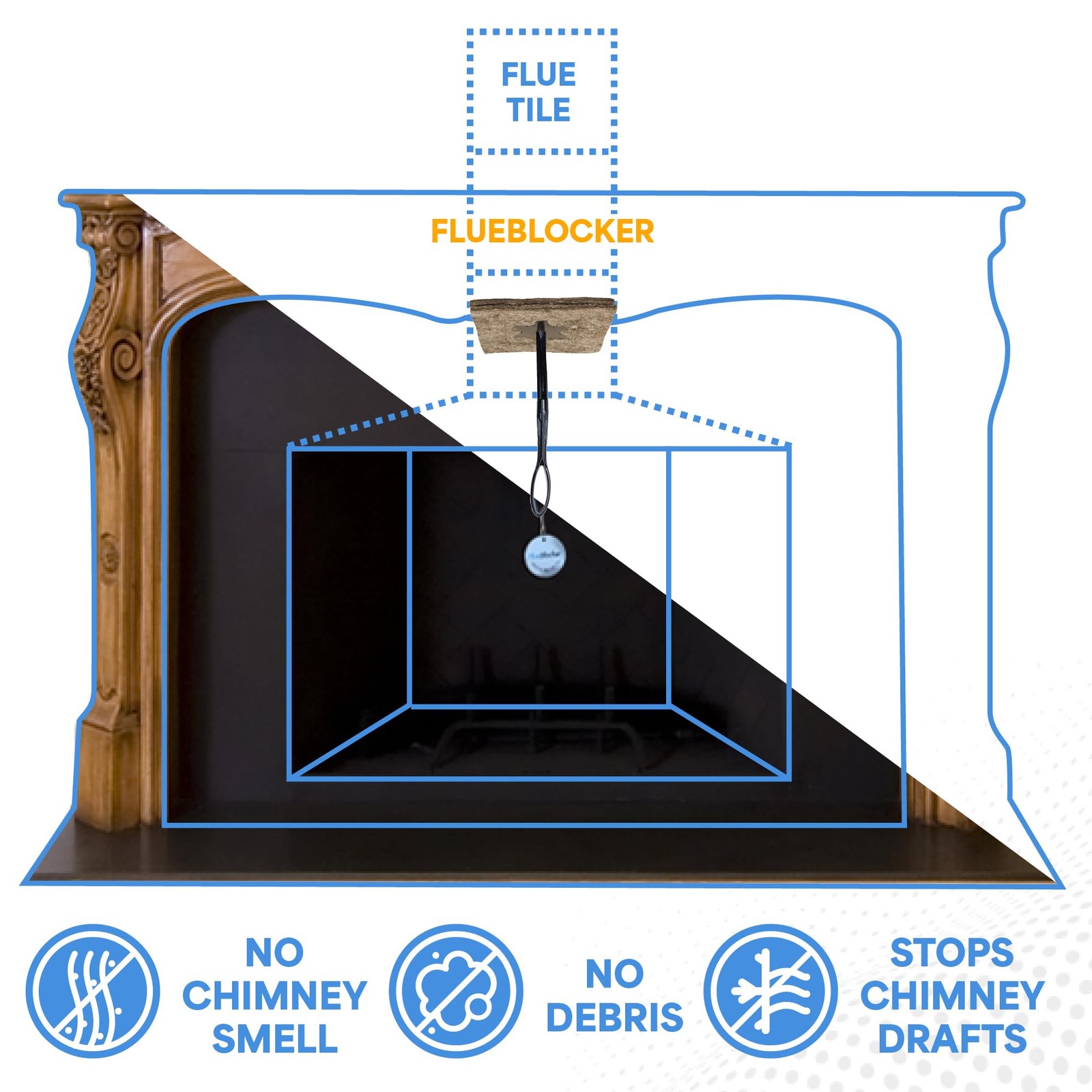 for 12"X12" Square Chimney Flue - Chimney Sheep Fireplace Draft Stopper Repla... gallery