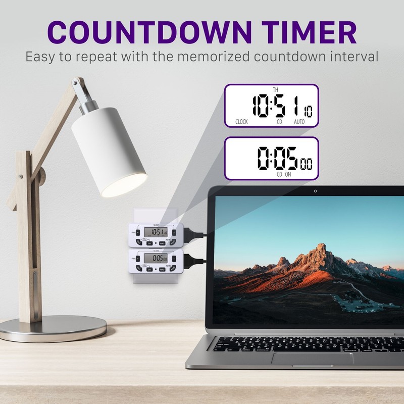 Indoor 7 Day 24 Hour Programmable Digital Wall Outlet Light Timer Plug In Switch gallery