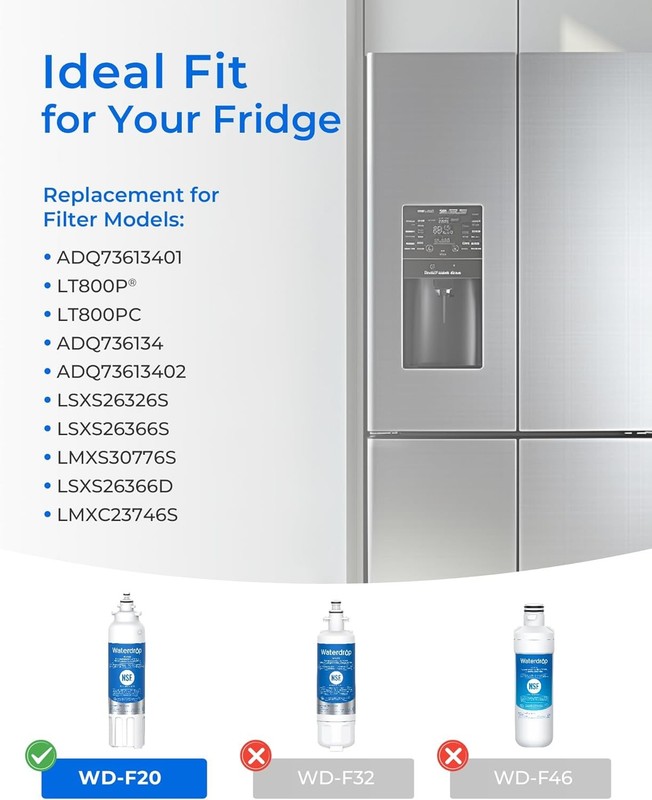 Waterdrop Refrigerator Water Filter, Replacement for LG® LT800P® (6) gallery