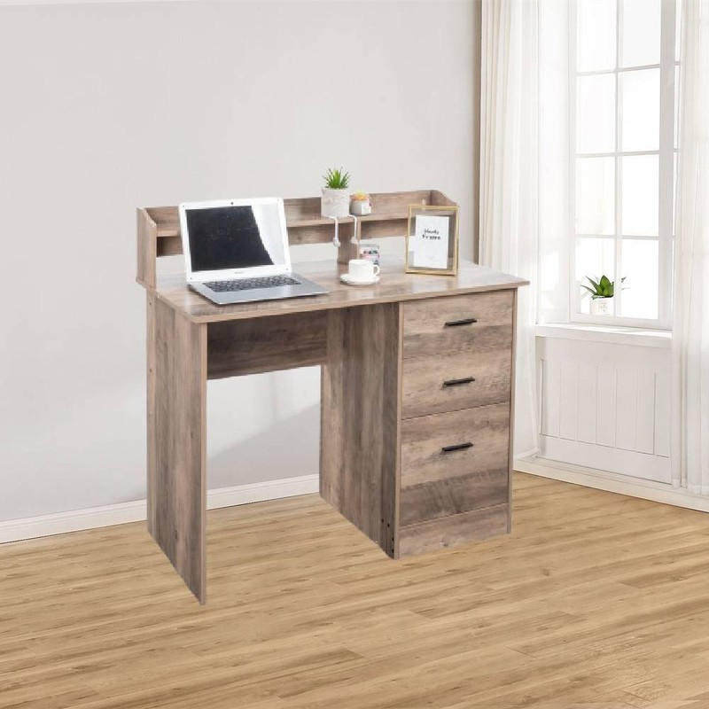 Gray Embossed Particleboard with Triamine Laminated Desktop Layer Computer Desk gallery
