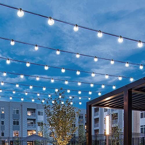 23 Ft Outdoor String Lights Solar 50 LED Bulb Waterproof Patio Party Garden Yard gallery