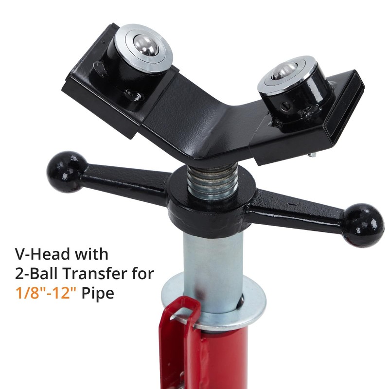 V-Head Pipe Stand 2/4 Ball Transfer 2500lbs Jack Stand Adjustable Height 28"-52" gallery