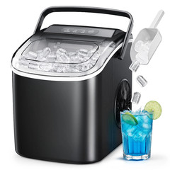26 Lbs/24H Countertop Ice Maker Machine, 9 Bullet-Shaped Ice in 6 Min