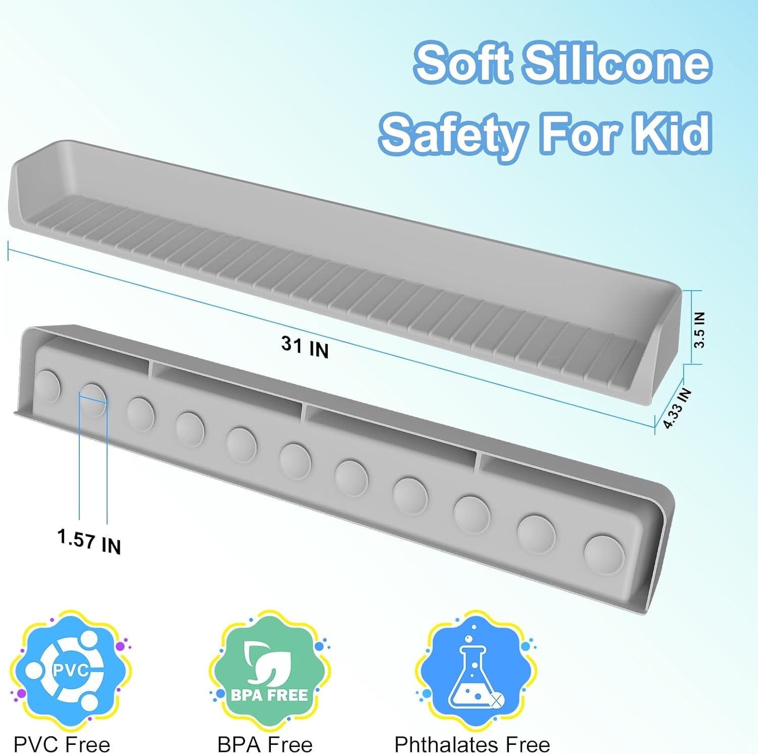 Splash Guard for Bathtub Longer Silicone Toy Tray Caddy Holder Storage Over Tub gallery