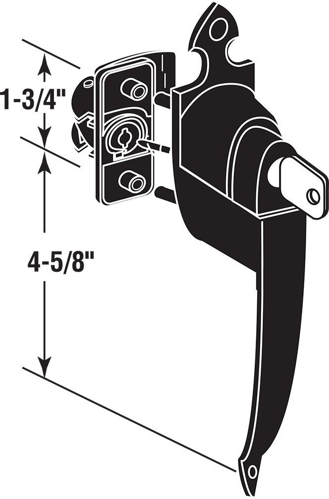 K 5080 13/4 In. Black Colonial Push Button Lock With Key single Pack gallery