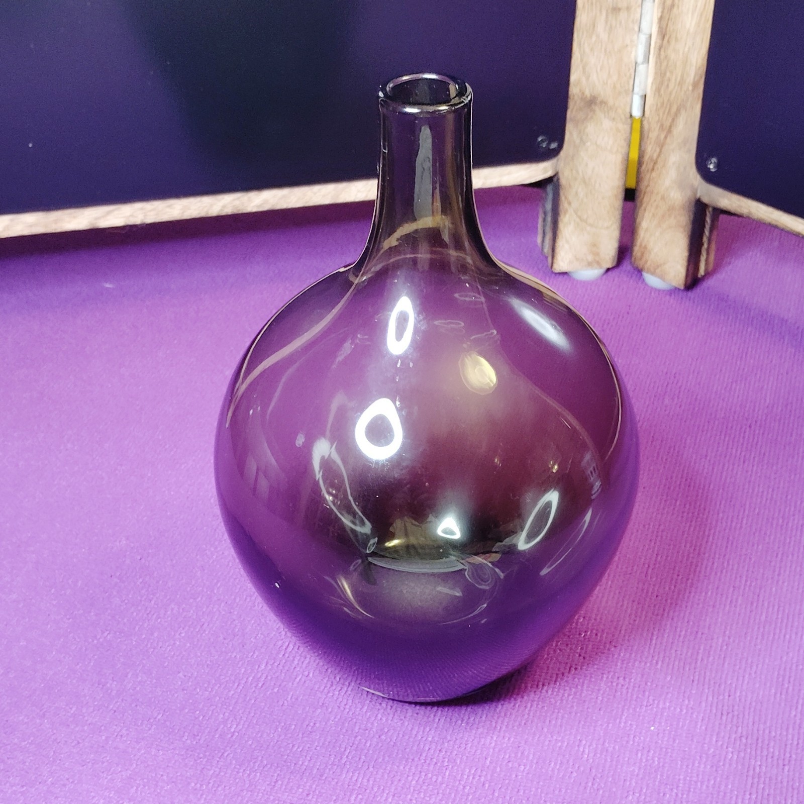 Purple Glass Bud Vase, Bottle Shape, Solid/Plain, Freestanding Decorative gallery